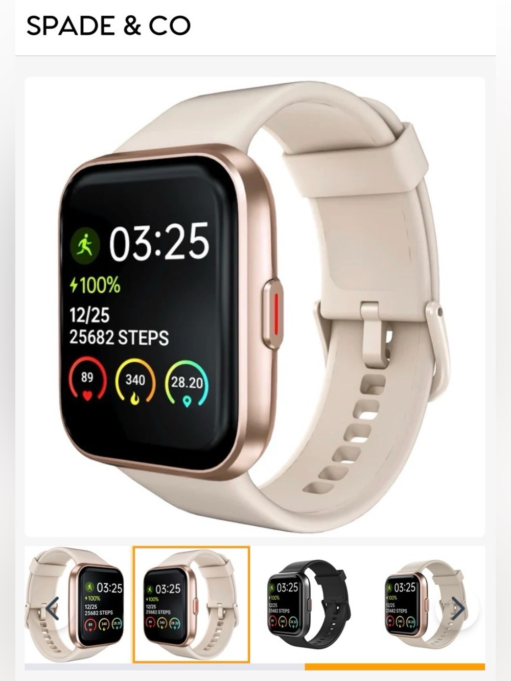 Spade & Co Rose Gold Health Smartwatch